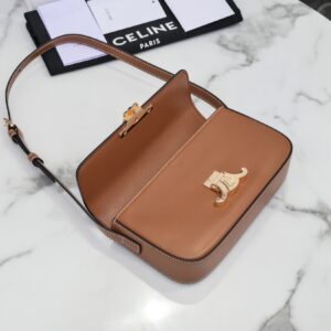 Túi Xách Nữ Celine Triomphe Shoulder Bag Replica 11 Màu Nâu 20x12cm (1)