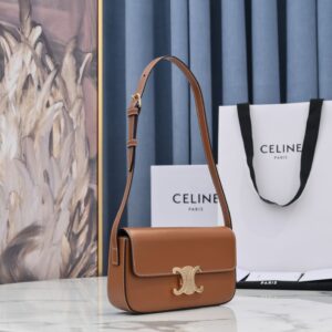 Túi Xách Nữ Celine Triomphe Shoulder Bag Replica 11 Màu Nâu 20x12cm (1)