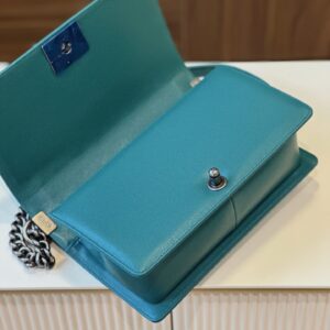 Túi Xách Nữ Chanel Boy Medium Màu Xanh Replica 11 Cao Cấp 25cm (2)