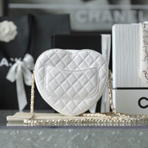 Túi Xách Nữ Chanel The One Rep 11 Hình Trái Tim Màu Trắng 16.5x18x6 (2)