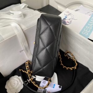 Túi Xách Nữ Chanel Xích Charm Replica 11 Cao Cấp Màu Đen 13x17x6cm (2)