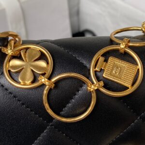 Túi Xách Nữ Chanel Xích Charm Replica 11 Cao Cấp Màu Đen 13x17x6cm (2)