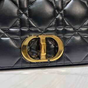 Túi Xách Nữ Dior Caro Like Auth Màu Đen Chất Da Bóng 25.5x15 (2)