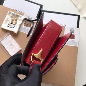 Túi Xách Nữ Gucci 1955 Horsebit Siêu Cấp Da Mịn Màu Đỏ 25cm (2)