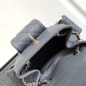 Balo Chanel Da Hạt Replica 11 Cao Cấp Màu Xám 21.5x19 (2)