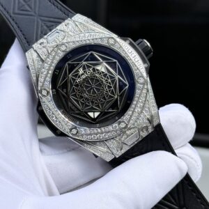 Hublot Big Bang Sang Bleu Titanium Replica 11 Đính Đá 44mm (2)