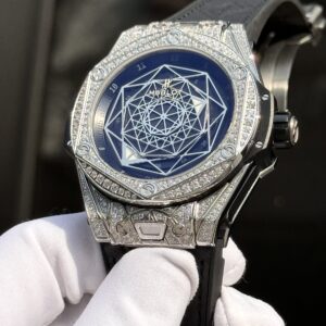 Hublot Big Bang Sang Bleu Titanium Replica 11 Đính Đá 44mm (2)