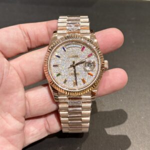 Rolex Day-Date Bọc Vàng 18K Độ Mặt Kim Cương Moissanite GM V2 40mm (1)