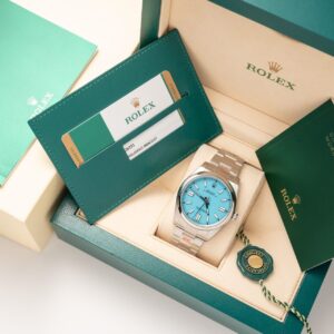 Rolex Oyster Perpetual Replica 11 Ice Blue Dial King Factory 41mm (7)