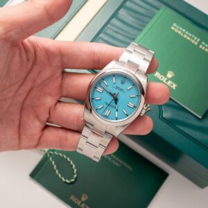 Rolex Oyster Perpetual Replica 11 Ice Blue Dial King Factory 41mm (7)