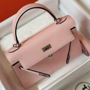 Túi Hermes Kelly Da Epsom Rep 11 Khóa Bạc Màu Hồng Nhạt 25cm (2)