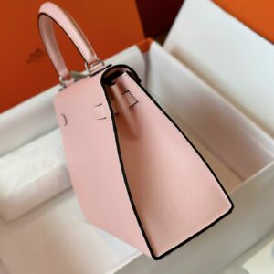 Túi Hermes Kelly Da Epsom Rep 11 Khóa Bạc Màu Hồng Nhạt 25cm (2)