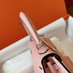 Túi Hermes Kelly Da Epsom Rep 11 Khóa Bạc Màu Hồng Nhạt 25cm (2)