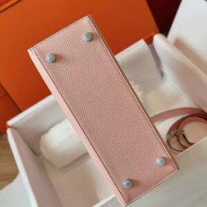 Túi Hermes Kelly Da Epsom Rep 11 Khóa Bạc Màu Hồng Nhạt 25cm (2)