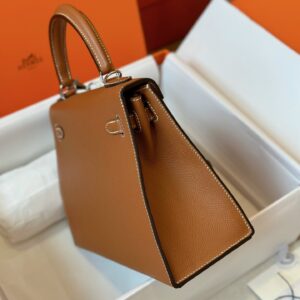 Túi Hermes Kelly Da Epsom Rep 11 Nữ Khóa Bạc Màu Nâu 25cm (2)