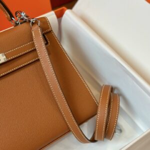Túi Hermes Kelly Da Epsom Rep 11 Nữ Khóa Bạc Màu Nâu 25cm (2)