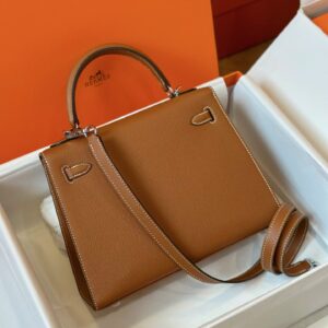 Túi Hermes Kelly Da Epsom Rep 11 Nữ Khóa Bạc Màu Nâu 25cm (2)