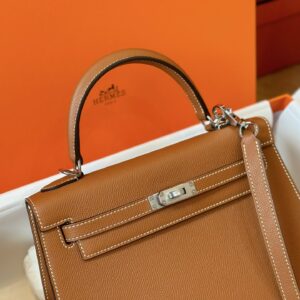 Túi Hermes Kelly Da Epsom Rep 11 Nữ Khóa Bạc Màu Nâu 25cm (2)