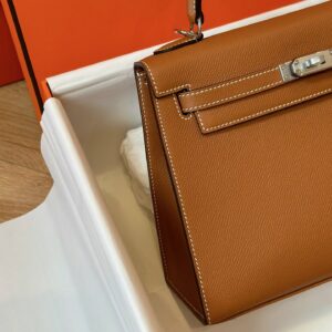 Túi Hermes Kelly Da Epsom Rep 11 Nữ Khóa Bạc Màu Nâu 25cm (2)