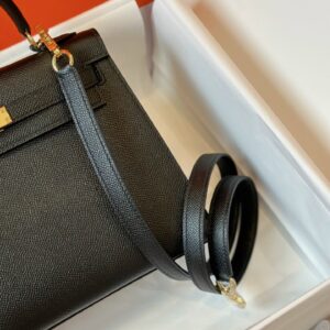 Túi Hermes Kelly Da Epsom Rep 11 Nữ Khóa Vàng Màu Đen 25cm (2)