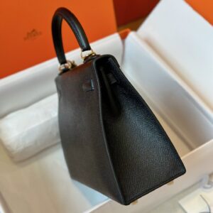 Túi Hermes Kelly Da Epsom Rep 11 Nữ Khóa Vàng Màu Đen 25cm (2)