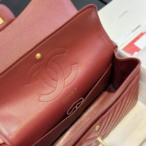 Túi Xách Chanel Classic Jumbo Da Hạt Carvia Like Auth Màu Đỏ 30cm (2)