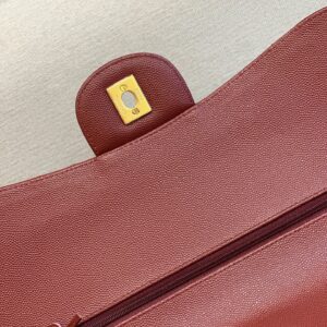 Túi Xách Chanel Classic Jumbo Da Hạt Carvia Like Auth Màu Đỏ 30cm (2)