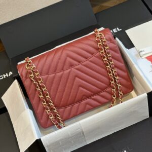 Túi Xách Chanel Classic Jumbo Da Hạt Carvia Like Auth Màu Đỏ 30cm (2)