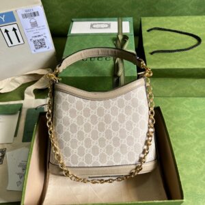 Túi Xách Gucci Handle Họa Tiết Logo Gucci Like Auth 25x21cm (2)