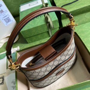 Túi Xách Gucci Handle Nữ Da Bò Họa Tiết Logo GC Like Auth 25x21cm (2)