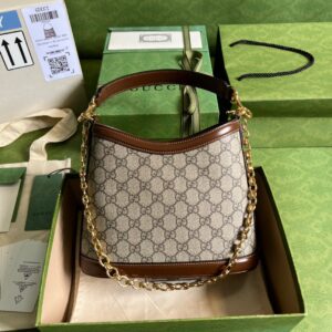 Túi Xách Gucci Handle Nữ Da Bò Họa Tiết Logo GC Like Auth 25x21cm (2)