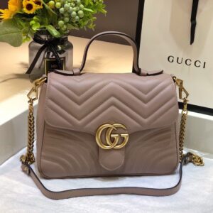 Túi Xách Gucci Marmont Top Handle Like Auth Nữ Khóa Vàng 27cm (2)