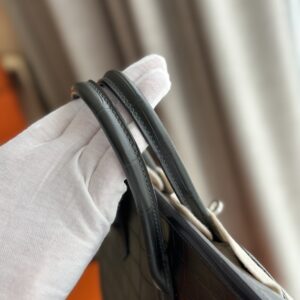 Túi Xách Hermes Birkin Da Cá Sấu Khâu Tay Màu Đen Siêu Cấp 25cm (3)