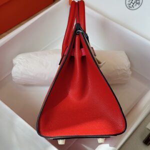 Túi Xách Hermes Birkin Da Epsom Mix Màu Đỏ Hồng Rep 11 Cao Cấp 25cm (2)