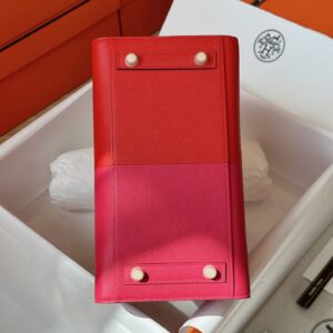Túi Xách Hermes Birkin Da Epsom Mix Màu Đỏ Hồng Rep 11 Cao Cấp 25cm (2)