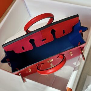 Túi Xách Hermes Birkin Da Epsom Mix Màu Đỏ Hồng Rep 11 Cao Cấp 25cm (2)