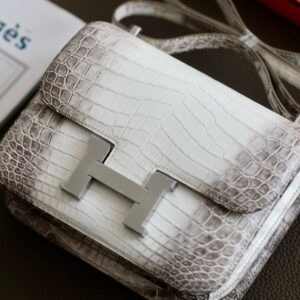 Túi Xách Hermes Constance Himalaya Rep 11 Da Cá Sấu Khâu Tay 19cm (2)