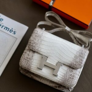 Túi Xách Hermes Constance Himalaya Rep 11 Da Cá Sấu Khâu Tay 19cm (2)