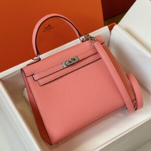 Túi Xách Hermes Kelly Da Epsom Rep 11 Nữ Màu Hồng Khóa Bạc 25cm (2)