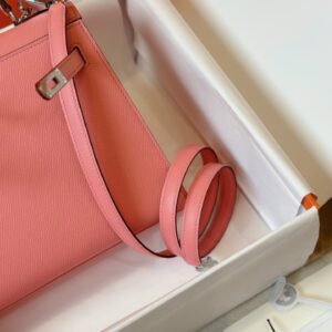 Túi Xách Hermes Kelly Da Epsom Rep 11 Nữ Màu Hồng Khóa Bạc 25cm (2)