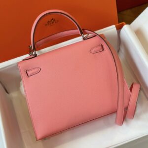 Túi Xách Hermes Kelly Da Epsom Rep 11 Nữ Màu Hồng Khóa Bạc 25cm (2)