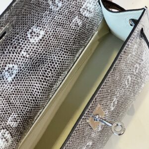Túi Xách Hermes Lizard Da Thằn Lằn Khâu Tay Rep 11 Cao Cấp 22x7x3cm (1)