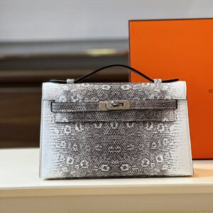 Túi Xách Hermes Lizard Da Thằn Lằn Khâu Tay Rep 11 Cao Cấp 22x7x3cm (1)