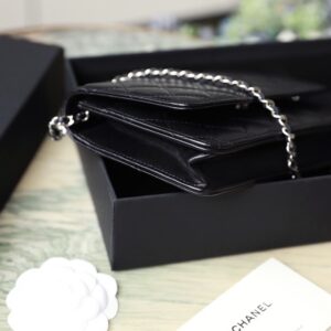 Túi Xách Nữ Chanel Woc Khóa Bạc Màu Đen Rep 11 Cao Cấp 19cm (2)