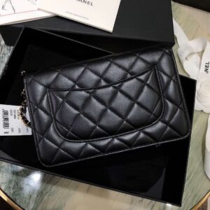 Túi Xách Nữ Chanel Woc Khóa Vàng Màu Đen Siêu Cấp 19cm (2)