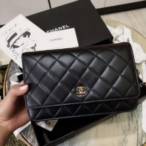 Túi Xách Nữ Chanel Woc Khóa Vàng Màu Đen Siêu Cấp 19cm (2)