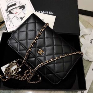 Túi Xách Nữ Chanel Woc Khóa Vàng Màu Đen Siêu Cấp 19cm (2)
