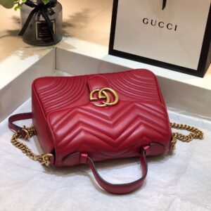Túi Xách Nữ Gucci Marmont Top Handle Like Auth Màu Đỏ 27cm (2)