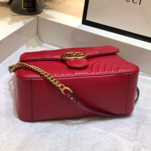 Túi Xách Nữ Gucci Marmont Top Handle Like Auth Màu Đỏ 27cm (2)