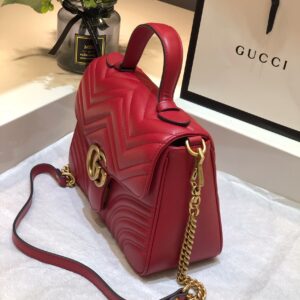 Túi Xách Nữ Gucci Marmont Top Handle Like Auth Màu Đỏ 27cm (2)